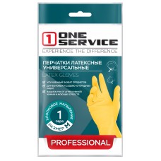 ONE service Перчатки латексные универсальные 1 пара М (144шт/ящ)